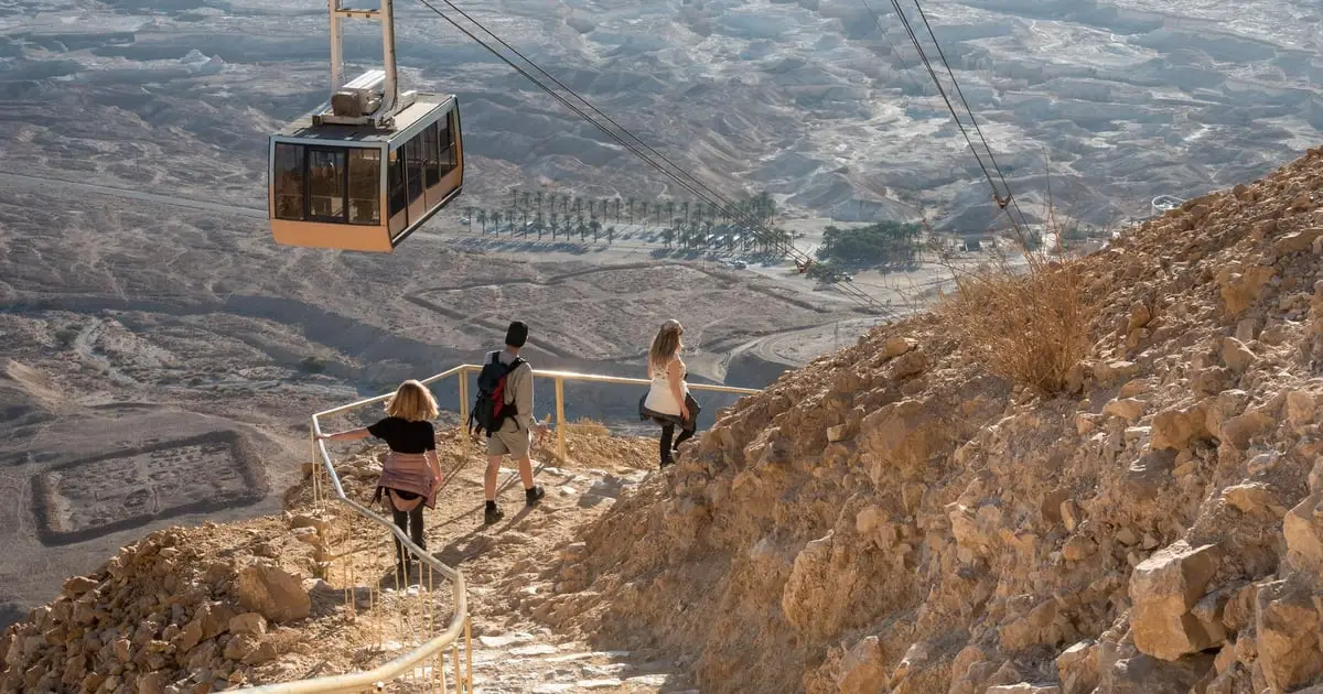 The Ein Gedi oasis on a Masada and Dead Sea day trip from Jerusalem