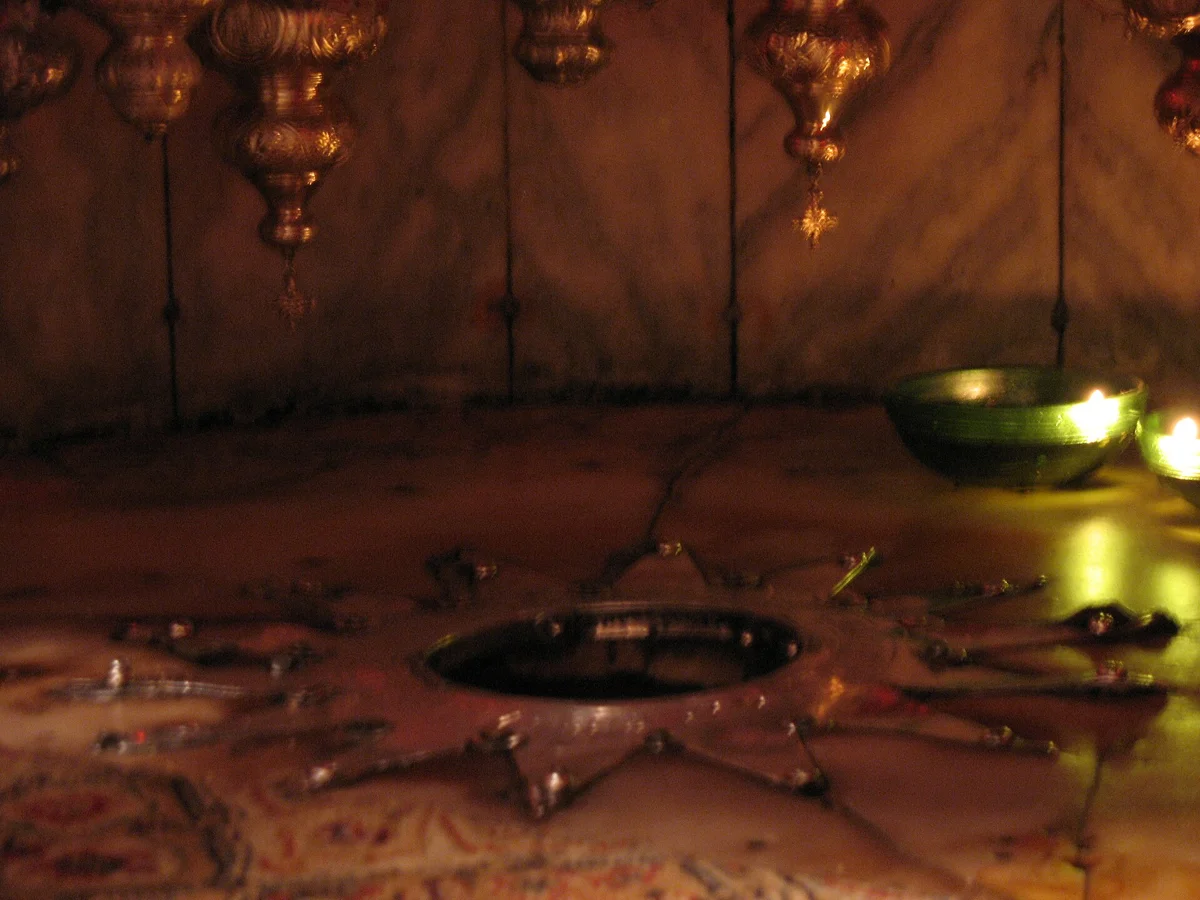 The star in the Grotto of the Nativity, the reason most people ask if it is safe to visit Bethlehem